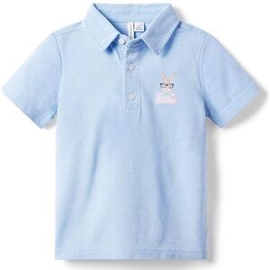 Janie and Jack 
Printed Pique Polo 6 bunny easter baby blue